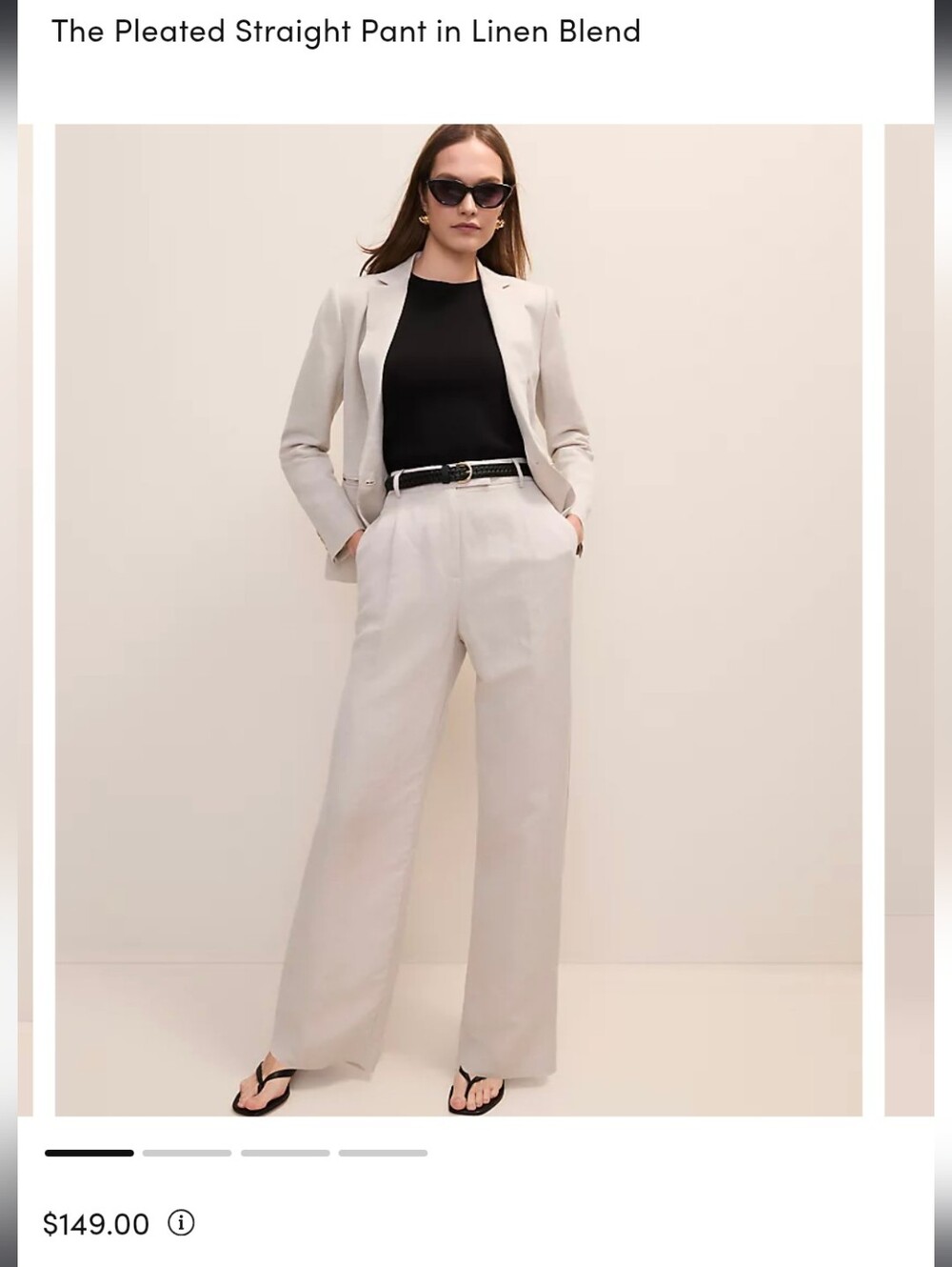 Ann Taylor Wide-Leg Linen Blend Pants in Black